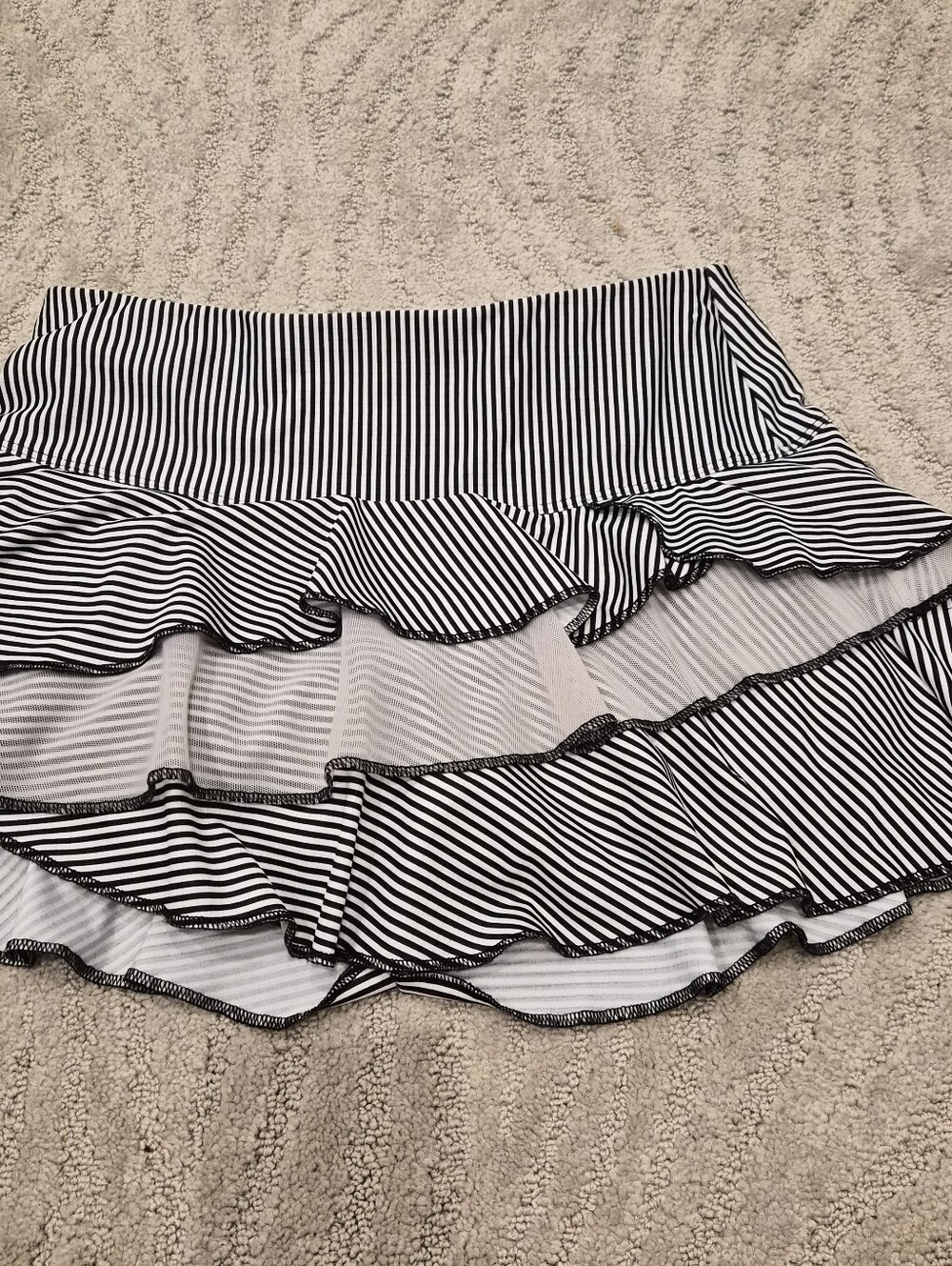 3 Piece Black -Lucky In Love Tennis Tank. Black/White Tiered Skirt w/ Jacket - S - Picture 7 of 9